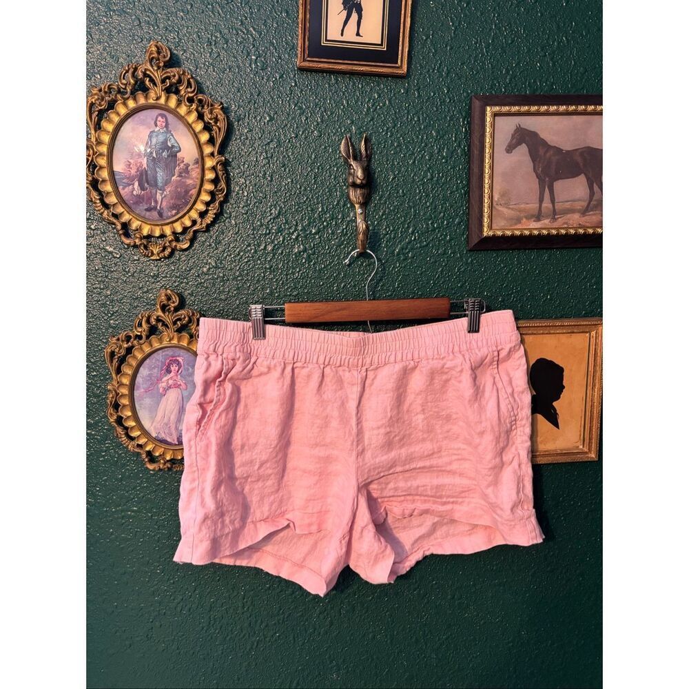 HiHo Womens Pink  linen shorts w pockets, Size Large